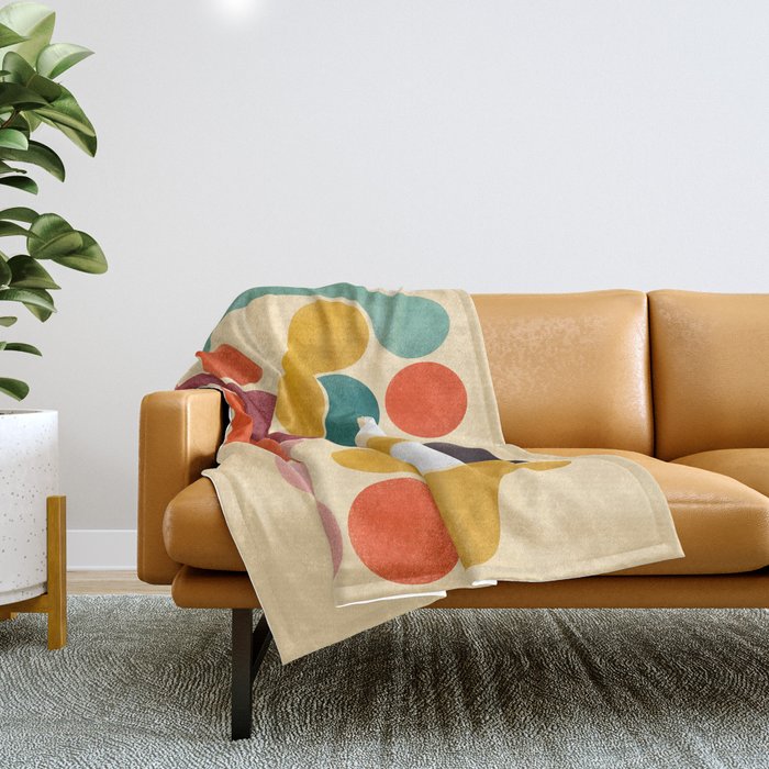 Color pops - mid century style  Throw Blanket Gallery Image 1