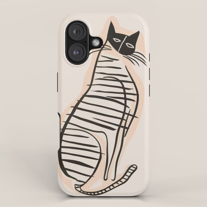 Abstract Cat in Lines iPhone Case Gallery Image 1