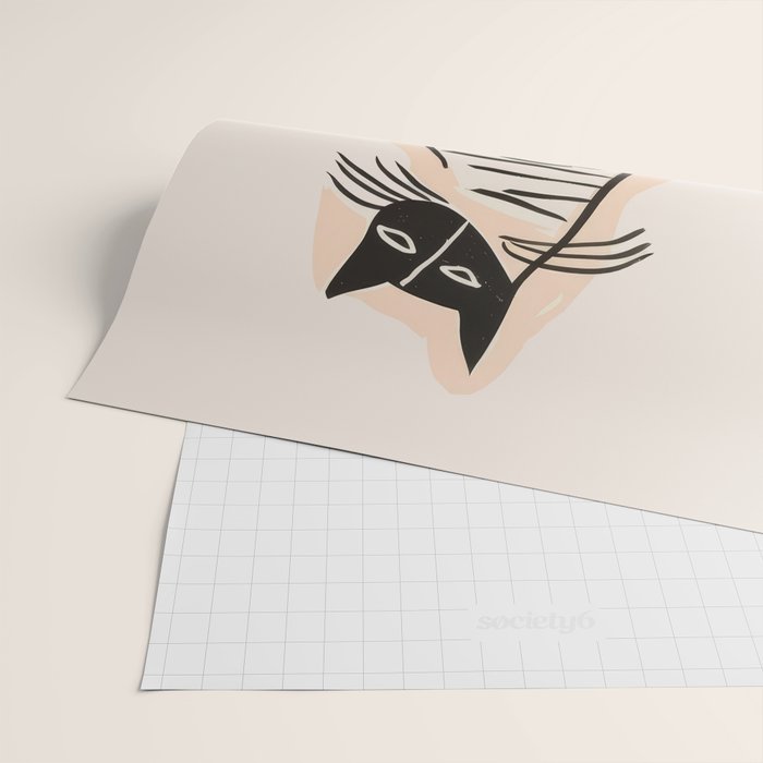 Abstract Cat in Lines Wrapping Paper Gallery Image 2