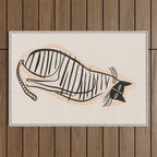 Abstract Cat in Lines Outdoor Rug Gallery Image 1