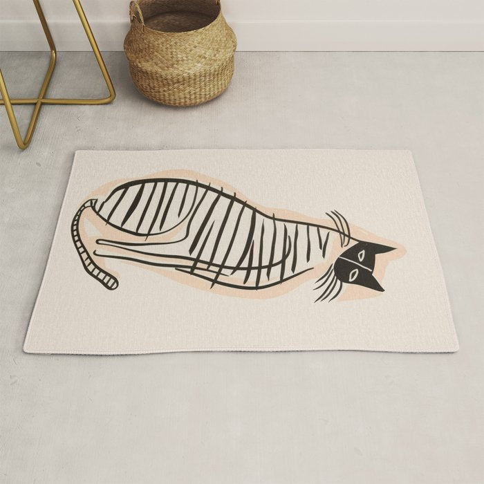 Abstract Cat in Lines Rug Gallery Image 1