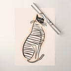 Abstract Cat in Lines Wrapping Paper Gallery Image 1