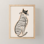 Abstract Cat in Lines Mini Art Print Gallery Image 1