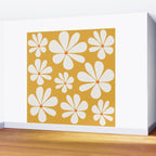 Retro Daisy Pattern - Golden Yellow Wall Mural Gallery Image 2