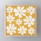 Retro Daisy Pattern - Golden Yellow Mini Art Print Gallery Image 1