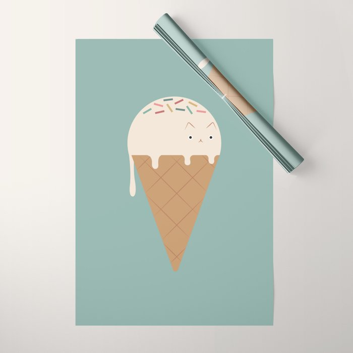 Ice Cream Cat Wrapping Paper Gallery Image 1