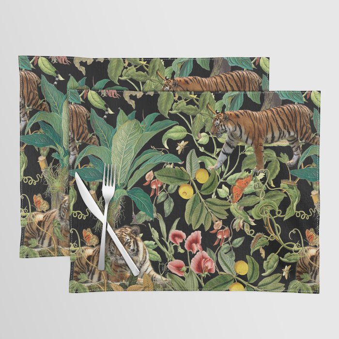 TIGER IN THE DARK JUNGLE Placemat Gallery Image 1