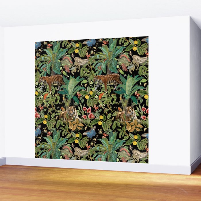 TIGER IN THE DARK JUNGLE Wall Mural Gallery Image 2