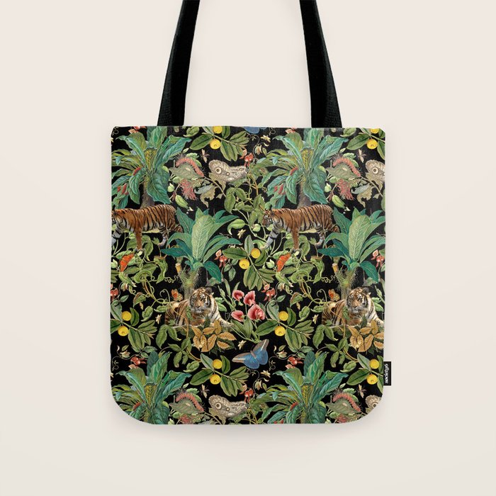 TIGER IN THE DARK JUNGLE Tote Bag Gallery Image 1