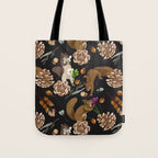 Squirrel flowering dark meadow Tote Bag Gallery Image 1