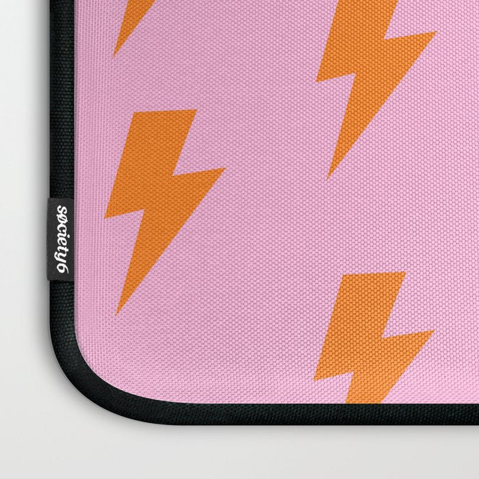 Orange Lightning on Pink Laptop Sleeve Gallery Image 3