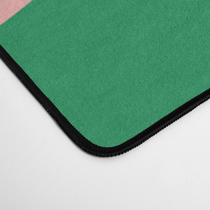 Fish Stripe Minimal Mid Century Modern Green and Pink Desk Mat Gallery Image 4