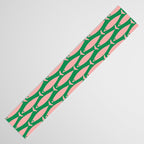 Fish Stripe Minimal Mid Century Modern Green and Pink Table Runner Gallery Image 3