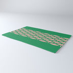 Fish Stripe Minimal Mid Century Modern Green and Pink Rug Gallery Image 3