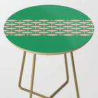 Fish Stripe Minimal Mid Century Modern Green and Pink Side Table Gallery Image 2