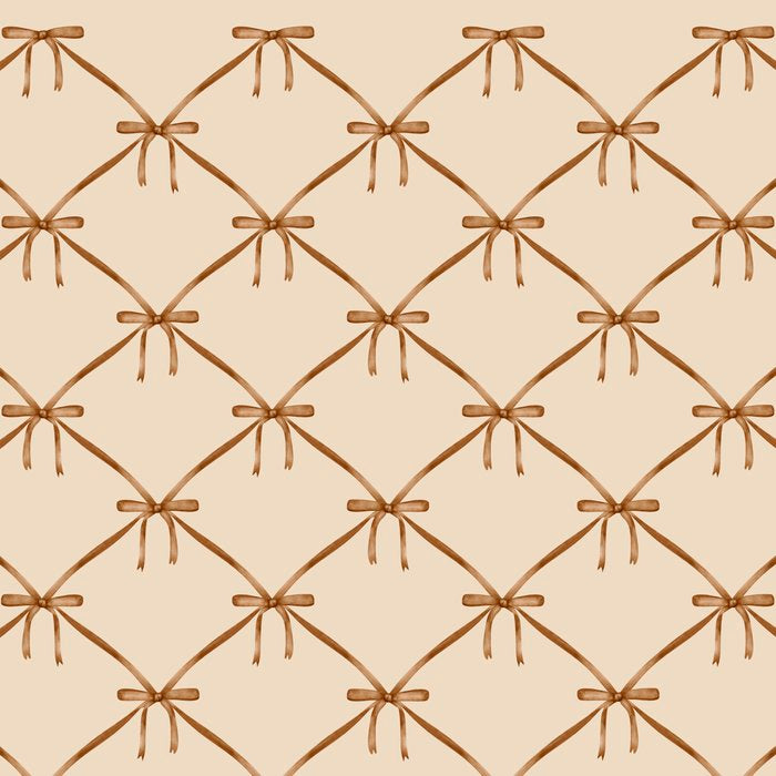 Bows & Ribbons Pattern LVI Neutral Beige Coffee Mug Gallery Image 2