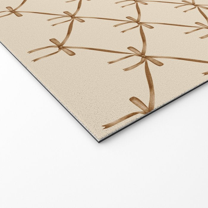 Bows & Ribbons Pattern LVI Neutral Beige Welcome Mat Gallery Image 2