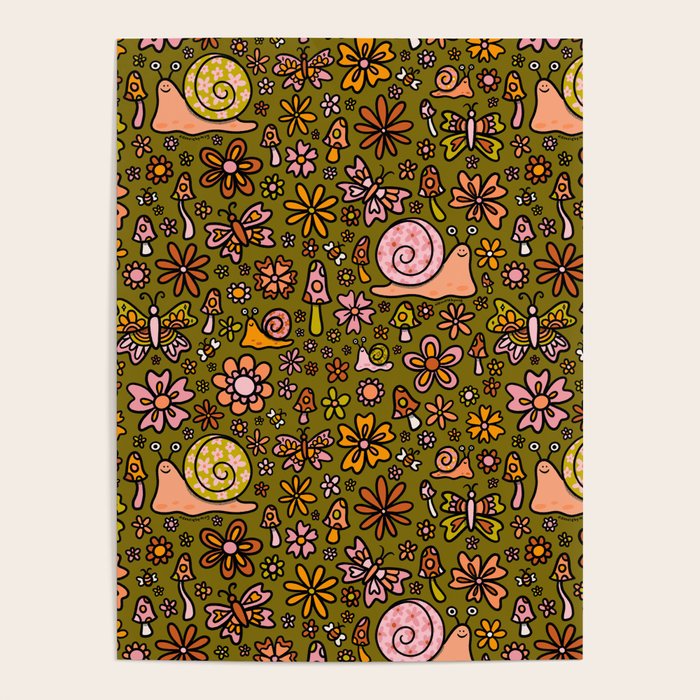 Spring Snail Print Poster Gallery Image 1