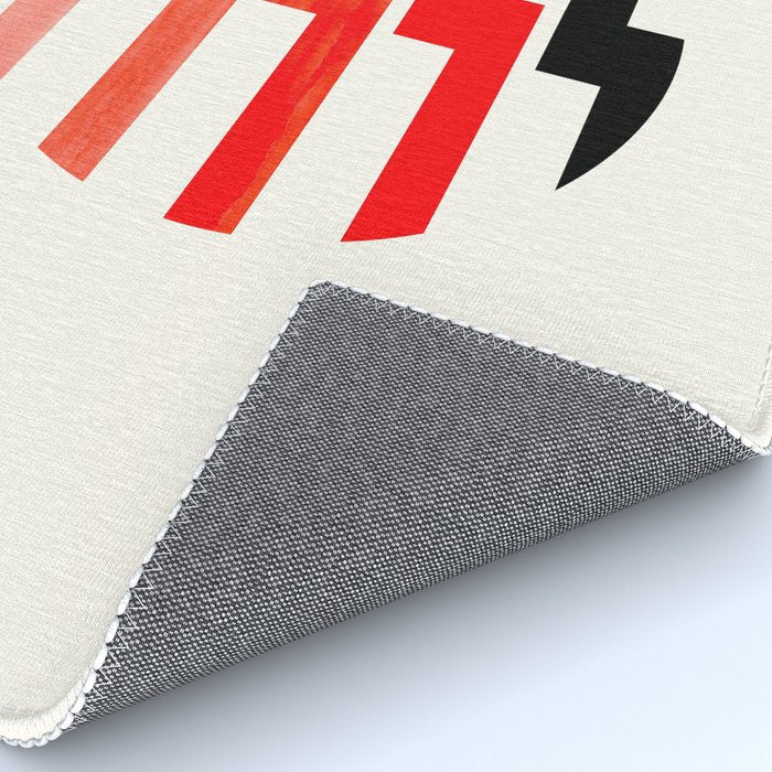 Minimalist Mid Century Circle Frame Vermillion Red Zig Zag Colorful Lightning Bolt Geometric Pattern Rug Gallery Image 4