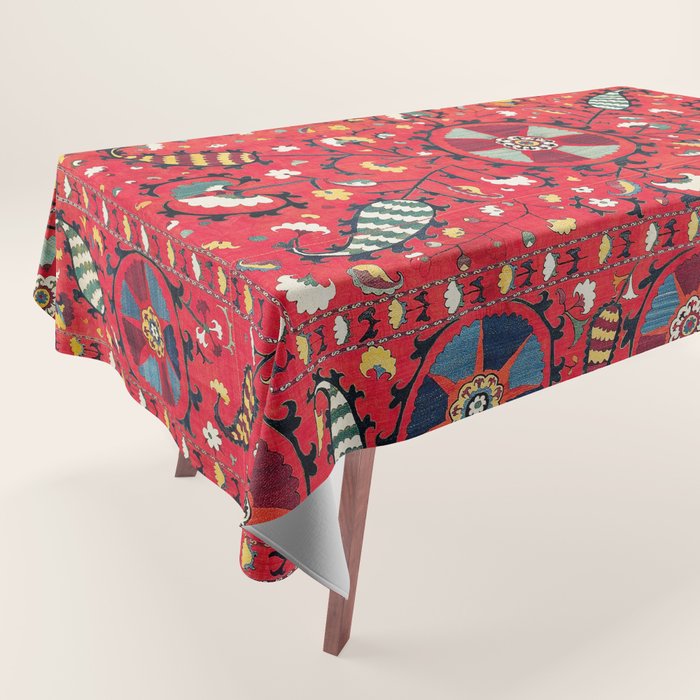 Lakai Suzani Samarkand Uzbekistan Embroidery Print Tablecloth Gallery Image 1