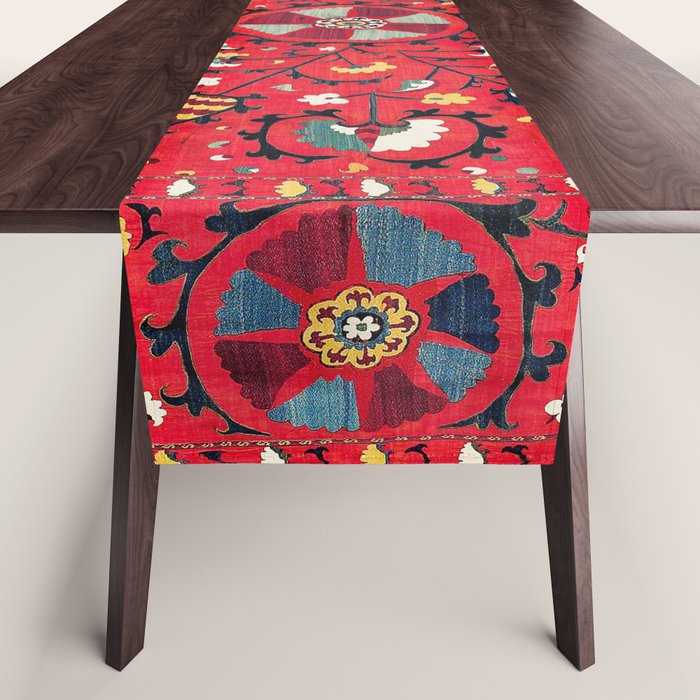 Lakai Suzani Samarkand Uzbekistan Embroidery Print Table Runner Gallery Image 1