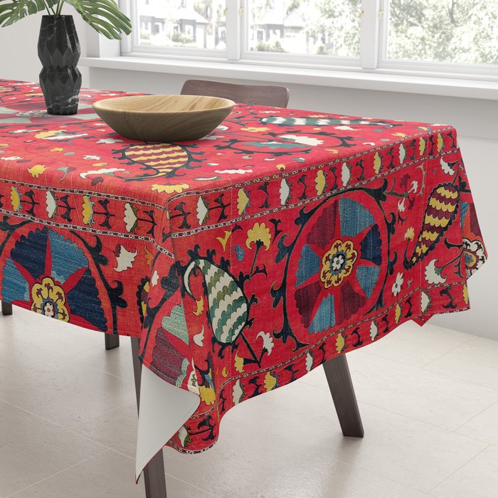 Lakai Suzani Samarkand Uzbekistan Embroidery Print Tablecloth Gallery Image 3