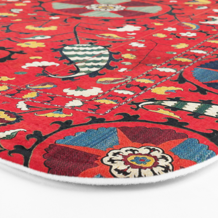 Lakai Suzani Samarkand Uzbekistan Embroidery Print Bath Mat Gallery Image 3