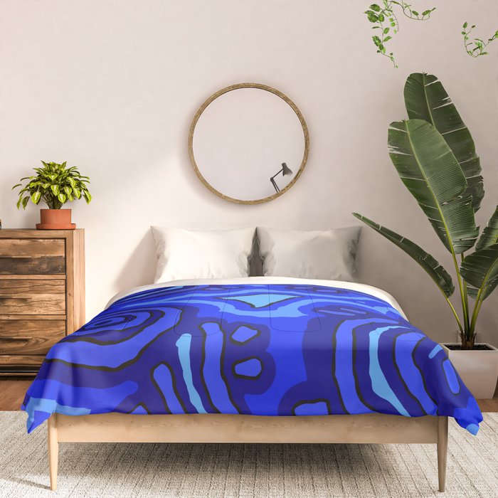 Authentic Aboriginal Art - Blue Campsites Comforter Gallery Image 3