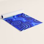 Authentic Aboriginal Art - Blue Campsites Yoga Mat Gallery Image 2