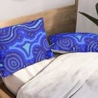 Authentic Aboriginal Art - Blue Campsites Pillow Sham Gallery Image 2