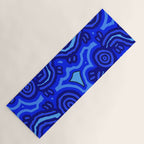 Authentic Aboriginal Art - Blue Campsites Yoga Mat Gallery Image 1