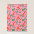 Vintage christmas deer animal art pattern Stationery Card Gallery Image 2