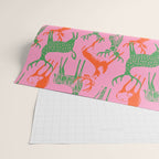 Vintage christmas deer animal art pattern Wrapping Paper Gallery Image 2