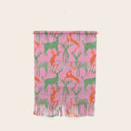 Vintage christmas deer animal art pattern Wall Hanging Gallery Image 1