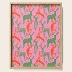 Vintage christmas deer animal art pattern Serving Tray Gallery Image 1
