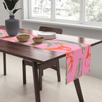 Vintage christmas deer animal art pattern Table Runner Gallery Image 2