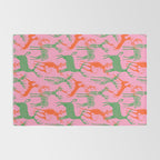 Vintage christmas deer animal art pattern Rug Gallery Image 2