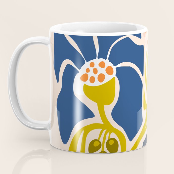 Modern floral illustration; Backyard flower Coffee Mug Gallery Image 3