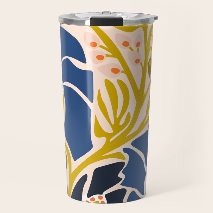 Modern floral illustration; Backyard flower Travel Mug Gallery Image 1