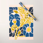 Modern floral illustration; Backyard flower Wrapping Paper Gallery Image 1