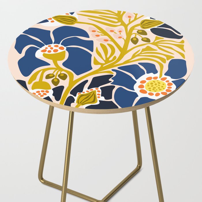 Modern floral illustration; Backyard flower Side Table Gallery Image 2