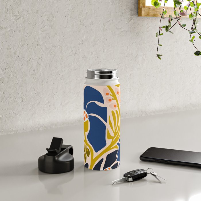 Modern floral illustration; Backyard flower Water Bottle Gallery Image 4