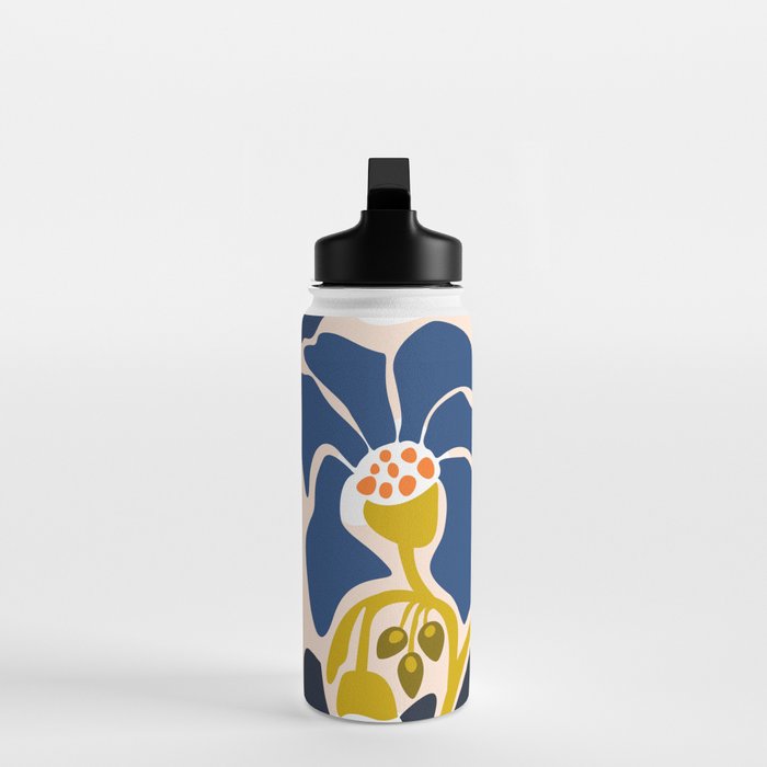 Modern floral illustration; Backyard flower Water Bottle Gallery Image 3