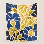 Modern floral illustration; Backyard flower Wall Tapestry Gallery Image 4