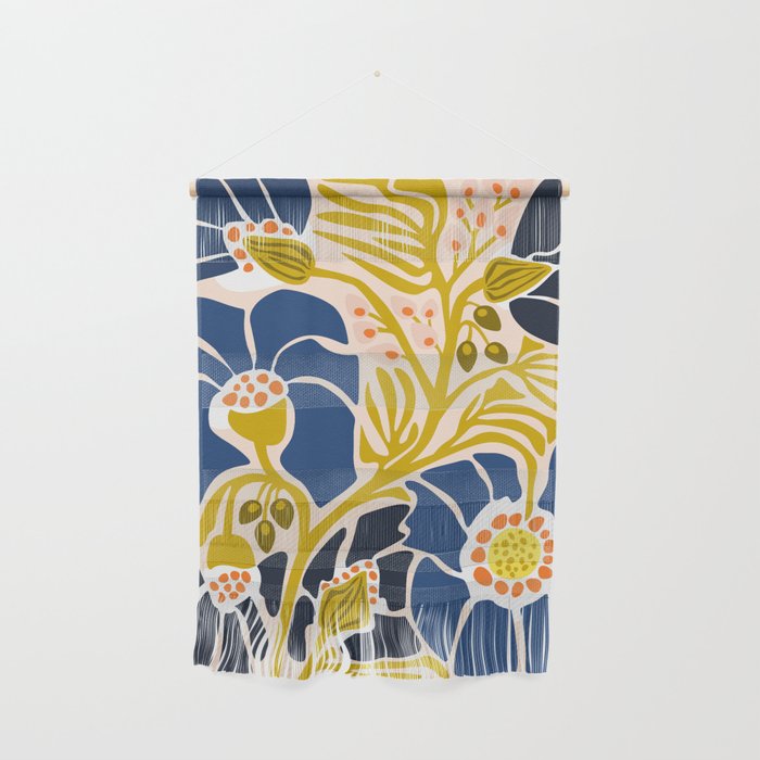 Modern floral illustration; Backyard flower Wall Hanging Gallery Image 1