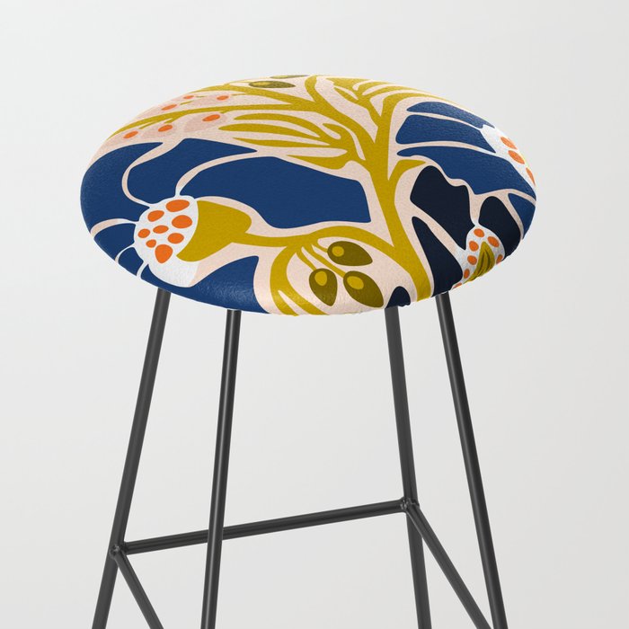 Modern floral illustration; Backyard flower Stool Gallery Image 2