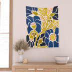 Modern floral illustration; Backyard flower Wall Tapestry Gallery Image 2