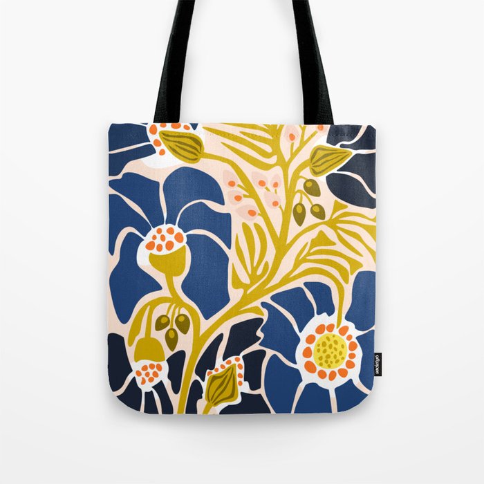 Modern floral illustration; Backyard flower Tote Bag Gallery Image 1