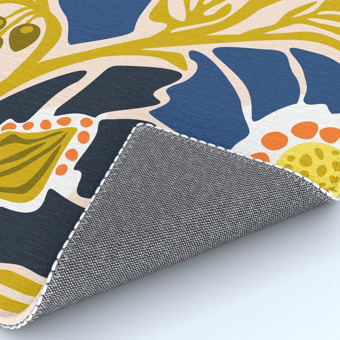 Modern floral illustration; Backyard flower Rug Gallery Image 4