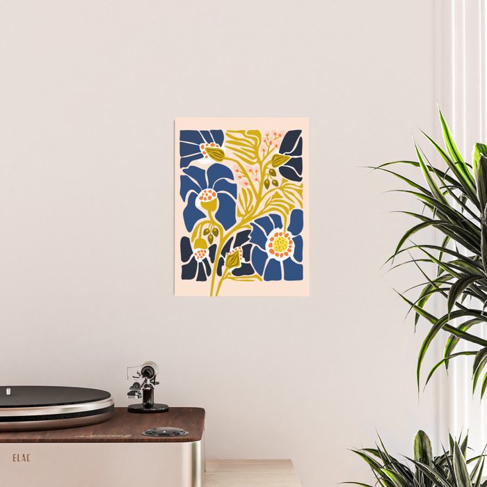 Modern floral illustration; Backyard flower Poster Gallery Image 2